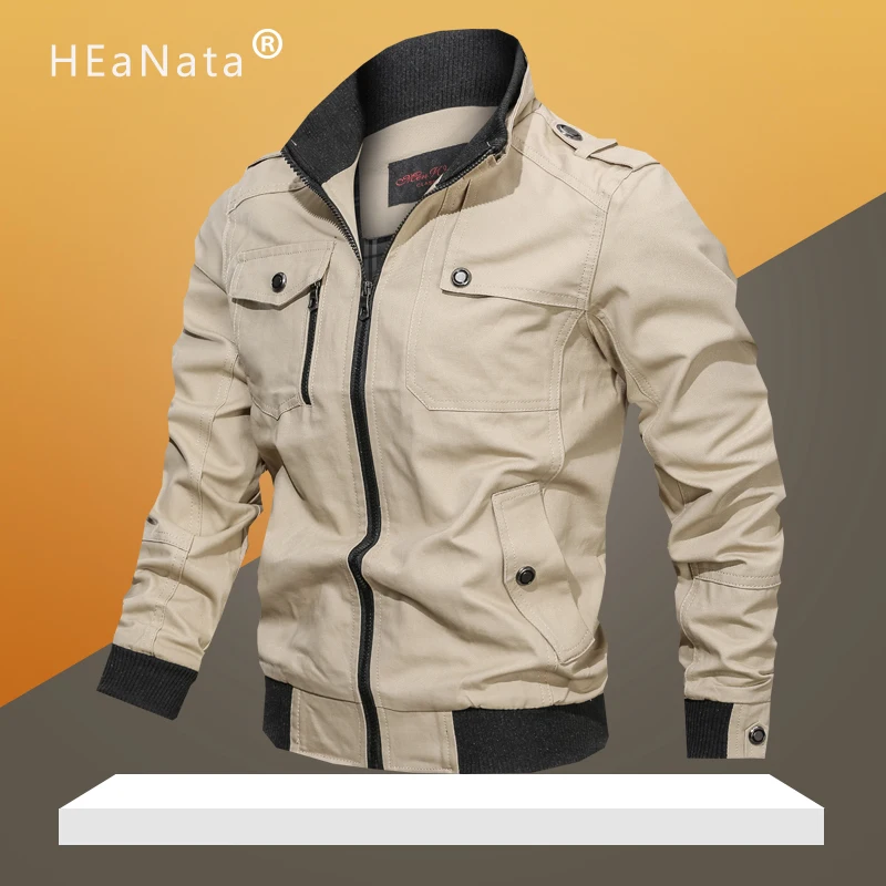 Зимняя мужская куртка на молнии 2019 Весна Осень Повседневная приталенная бомбер