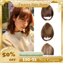 Ty.Hermenlisa Clip In Hair Bangs Hair Extensions Natural Human Hair Hairpieces Fake Hair Clip On Bangs False Bangs Wholesale