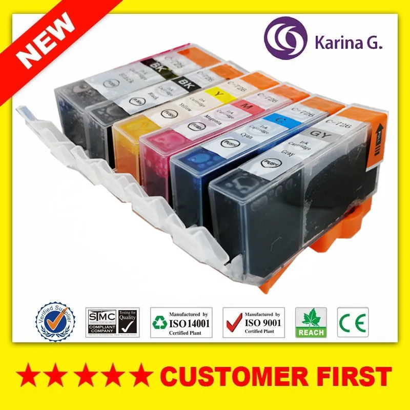 

For Canon PGI725 CLI726 PGI-725 CLI-726 Compatible Ink Cartridge Suit For Canon PIXMA MG6170 MG6270 MG8170 MG8270 etc.