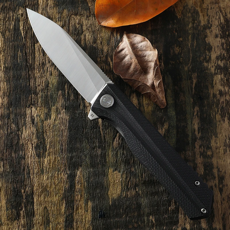  Original Petrified Fish 818 Camping Hunting Folding Knife D2 Blade G10 Handle Bearing Outdoor Pocke