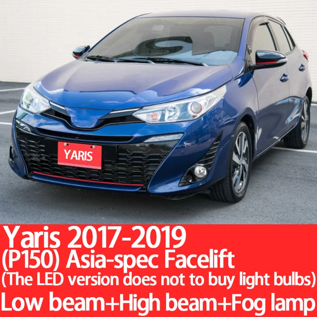 YNFOM LED headlights kit for Toyota Yaris,Echo P1-P15 1999-2020 Low beam,High beam,fog lamp,car accessories,car headlight bulbs 2017-2019 P150  Asia