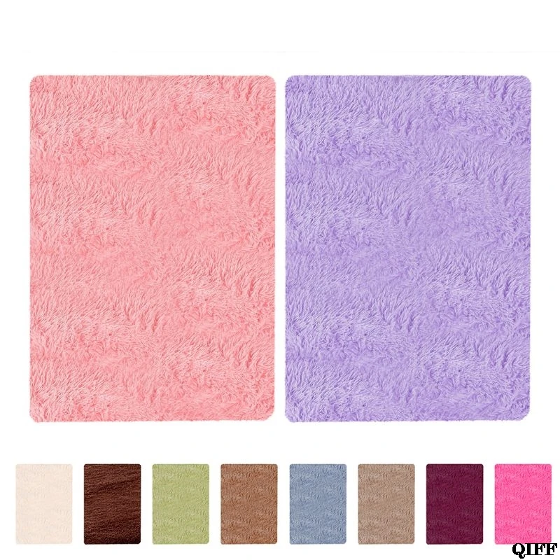 Современный Нескользящие коврик квадратный длинные мягкие плюшевые пушистый ковер Декор 18NOV24