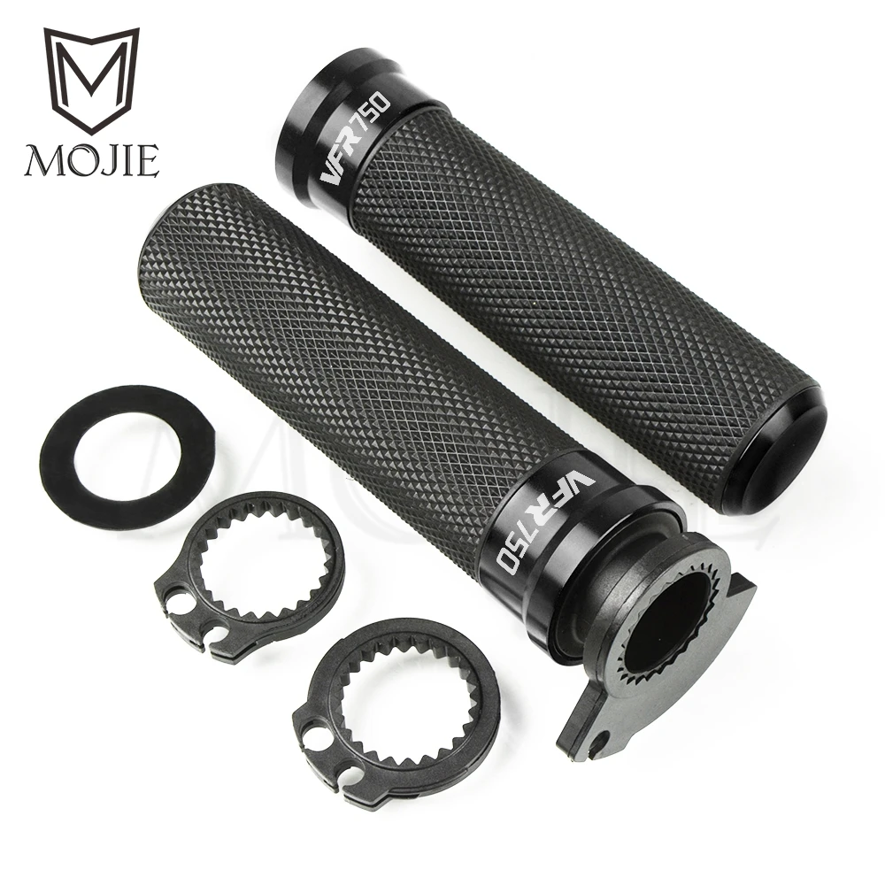 For HONDA VFR750/VFR700F2/VFR750F/VFR750R FH-FV RJ RL RC30 FG-FV VFR 750 F 750F F2 R 22MM Motorcycle Handle Bar Handlebar Grips - Цвет: Black
