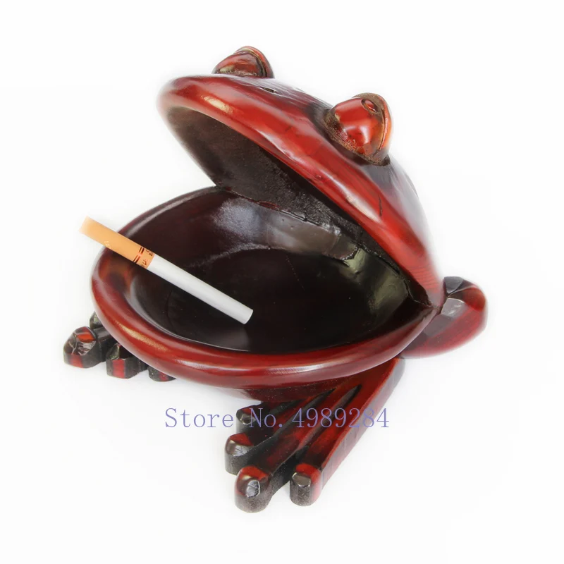Creative Wooden Handmade Wood carving frog organization Desktop storage box Retro Fruit tray ashtray Retro home Decorative