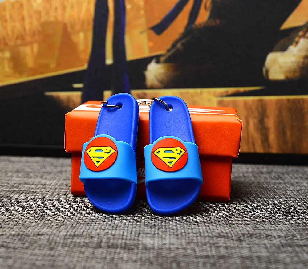 a pair w box Дропшиппинг DIY 3D тапочки брелок рюкзак ювелирные изделия креативный подарок на день рождения Пары Рождественский тапок брелки - Цвет: a pair w box