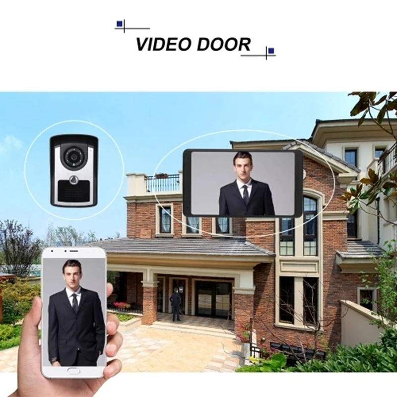 Горячая 3C-7 дюймов TFT lcd беспроводной WiFi смарт-видео домофон 1000TVL проводной дверной звонок камера