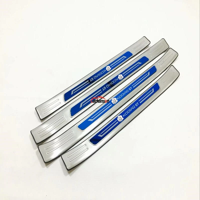 

For Car Accessories Sticker Skoda Kodiaq 2017-2019 Stainless Door Sill Scuff Plate Protector Trim Guard Auto Styling Cover Strip