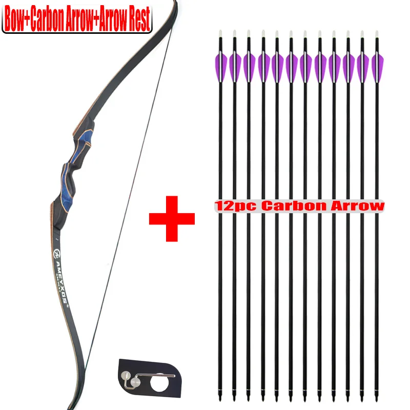 

20-55lbs 56inch Recurve Bow And Spine500 Mix Carbon Arrow Profession Novice Outdoor Hunting Shooting Motion Bow And Arrow Suit