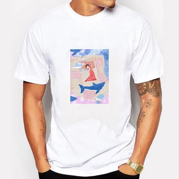 

T Shirts Men Character Crane Printed Men's T Shirt O-Neck T-Shirt for Male White Cotton Tops Men's T Shirts Brands Xxxtentacion