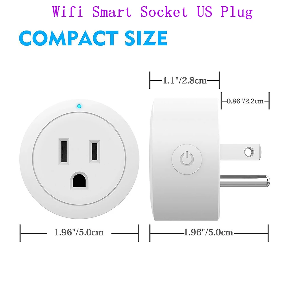 США ЕС Smart Plug, Wi-Fi пульт дистанционного управления с Alexa Google Home, синхронизация включения/выключения питания, Samrt Amazon электрическая мини-розетка PK SONOFF - Цвет: Smart Power Socket