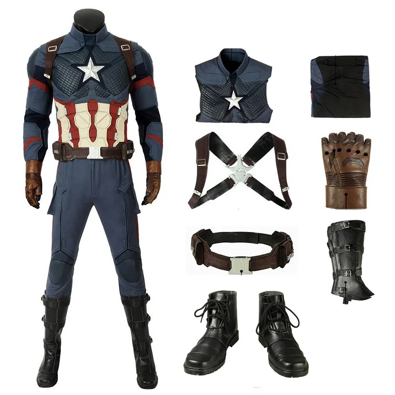 Captain America Cosplay Costume Avengers Infinity War Steve Rogers Outfit Men
