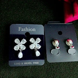 earring clip 10 стилей, элегантная форма в виде цветка, свадебные ювелирные изделия, кубический цирконий, кристалл, клипсы, серьги для пирсинга - Окраска металла: earring clip