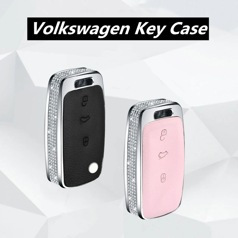 Кожаный чехол из цинкового сплава для ключей держатель Vw Jetta Golf Bora POLO Passat Skoda Octavia A5