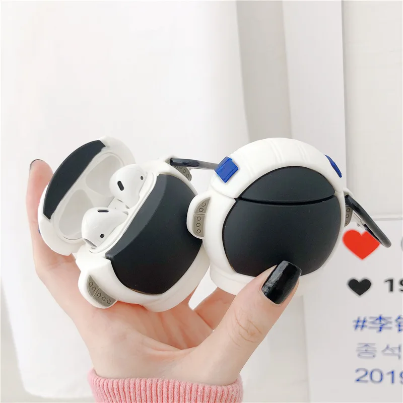 Feiseli черный белый космический шлем космонавта силиконовый Airpods 1 2 Наушники