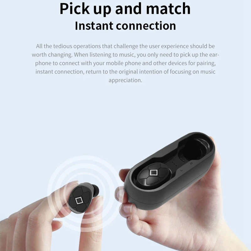 ABHU-TWS V5 Bluetooth наушники Bluetooth 5,0 в Беспроводная зарядная коробка Спортивная гарнитура стерео с микрофоном