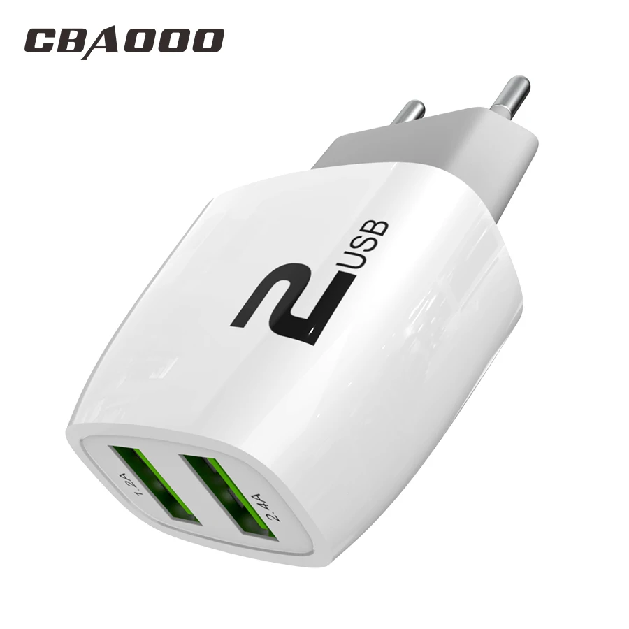 

CBAOOO Dual USB Charger EU Charger Plug Travel Wall Charger Adapter for iPhone iPad Samsung Millet Phone Charger
