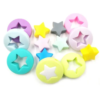 

50pcs/lot Silicone Star Beads Food Grade Teether Beads BPA Free Pacifier Chain Bead Bracelet DIY Jewelry Baby Teething Silicone