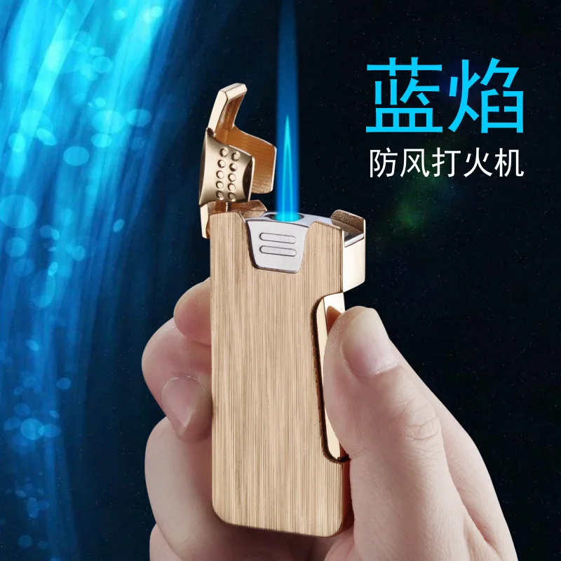 

Flip Side Side Press Ignition Butane Gas Lighter Inflatable Torch Turbo fire starter Personality Windproof Cigar Lighter Metal