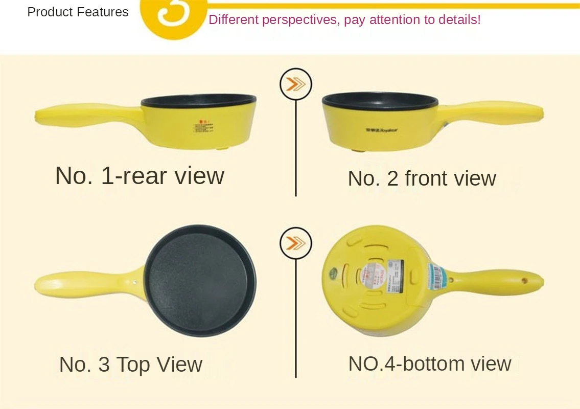 Multifunction Mini Electric Egg Omelette Cooker Eggs Boiler Food Steamer Pancake Fried Steak Non-stick Frying Pan 220V