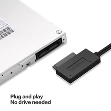 Cabo do conversor do adaptador de sata ii 7 6 13pin para a movimentação slimline do portátil dvd/cd rom universal do ônibus da relação 2.0 a mini