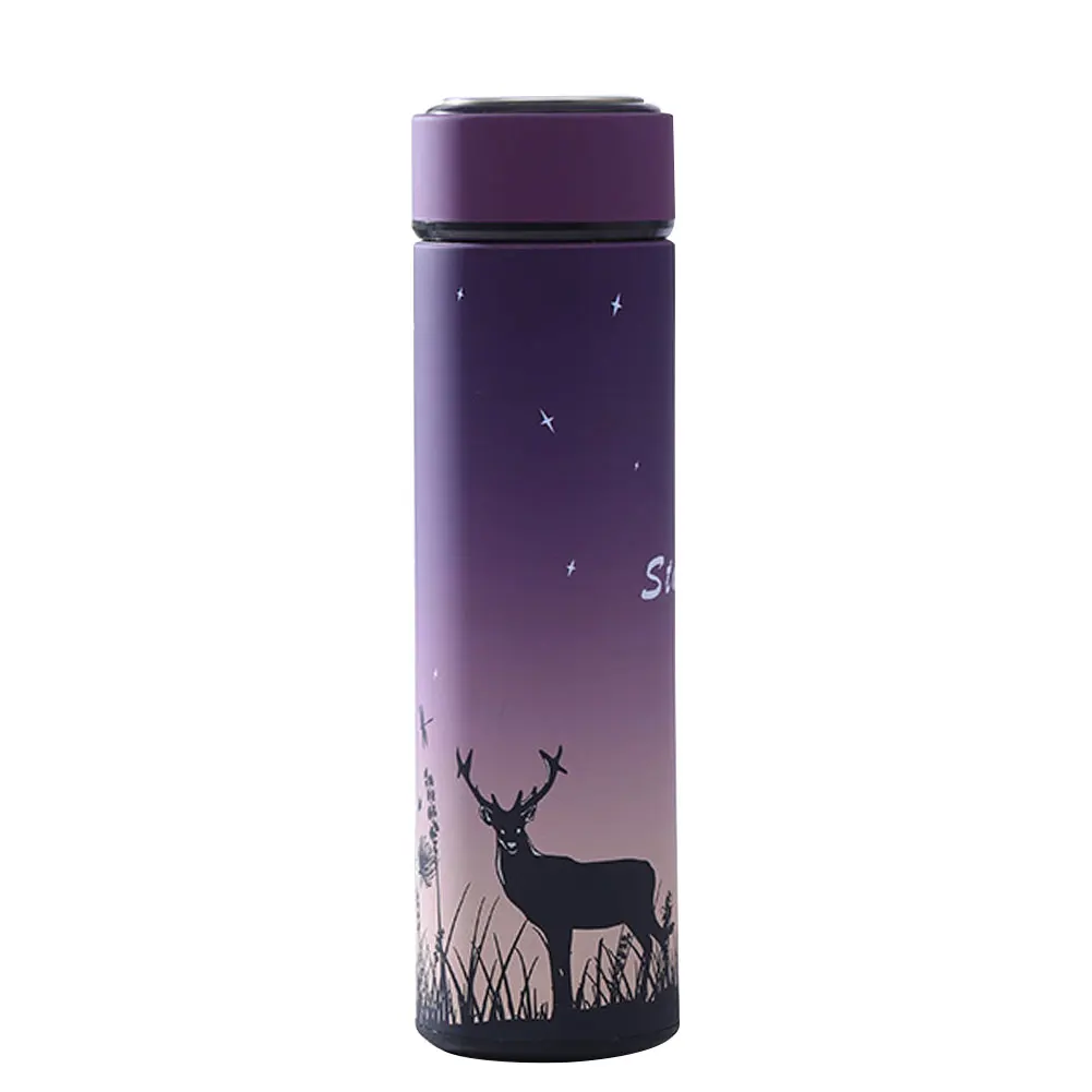 Лиловый Stainless Steel Water Bottle Insulated Vacuum Drinking Portable for Travel Office SEC88 - Цвет: Лиловый