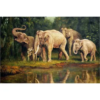 

5D DIY Diamond Painting Wall Sticker Full Square Drill Forest elephant landscape Cross Stitch Home Decor Embroidery icon