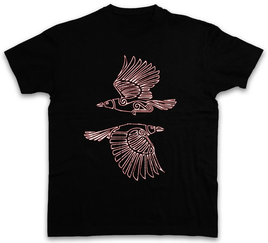 Hugin And Munin Iii T-Shirt Walhalla Norse Wikinger Vikings Odin Thor Und Raben For Youth Middle-Age The Elder Tee Shirt | Мужская