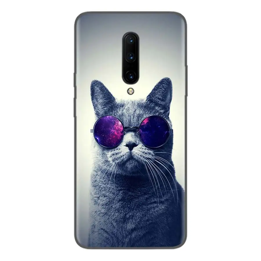 Черный чехол с милыми котами и собаками для Oneplus 7Pro 1+ 7 Pro 6 6T 5 5T 3T художественный подарок узорчатый мягкий чехол для телефона - Цвет: BS085-1