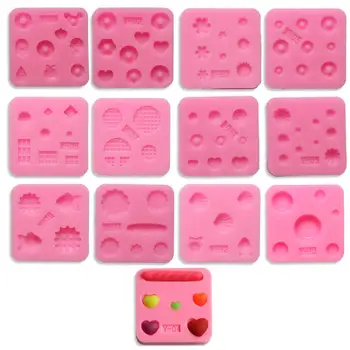 

Multiple Pattern Mini Silicone Mould Chocolate Cake Baking Tools DIY Jewelry Miniature Food Geometry Mold