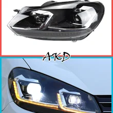 AKD Auto Scheinwerfer 2009-2013 Für VW Golf 6 MK6 jetta variante Scheinwerfer Jahr Scheinwerfer Für Golf6 R20 Stil bi Xenon Objektiv HID