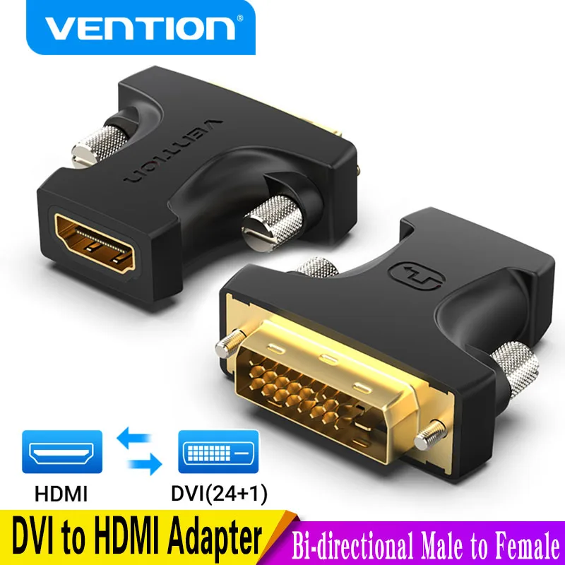 Адаптер Vention DVI-HDMI двунаправленный DVI D 24 + 1 Папа-HDMI Женский преобразователь