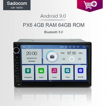 

PX6 7'' 2 Din Android 10.0 4GB RAM 64GB 6 Core RDS Radio GPS map autoradio Bluetooth wifi Car multimedia player for Universal