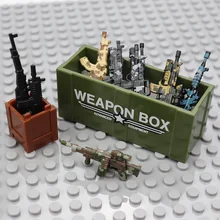 Piezas de la caja para armas de Rifle de francotirador militar para figuras de soldados del ejército ww2 bloques de construcción DIY juguetes para niños