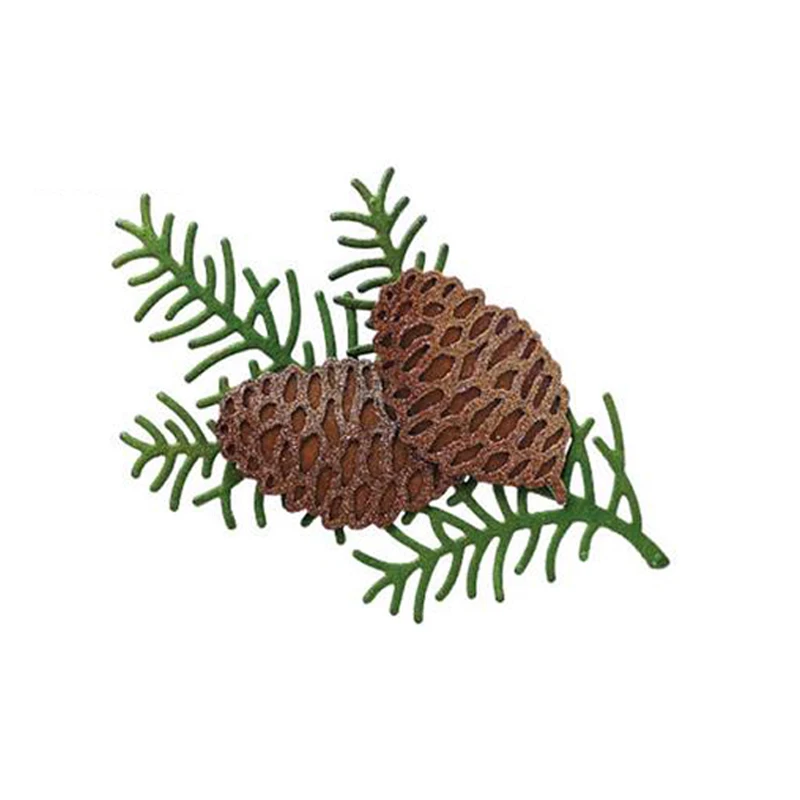 Рождество Pinecone сосновый Край Кружева Привет Друг обнимает бантом металла резки штампы для скрапбукинга для изготовления карт