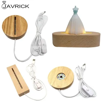 

Handmade Resin Art Wood LED Light Dispaly Base Crystal Glass Resin Art Ornament Wooden Night Lighted Base Stand Crafts