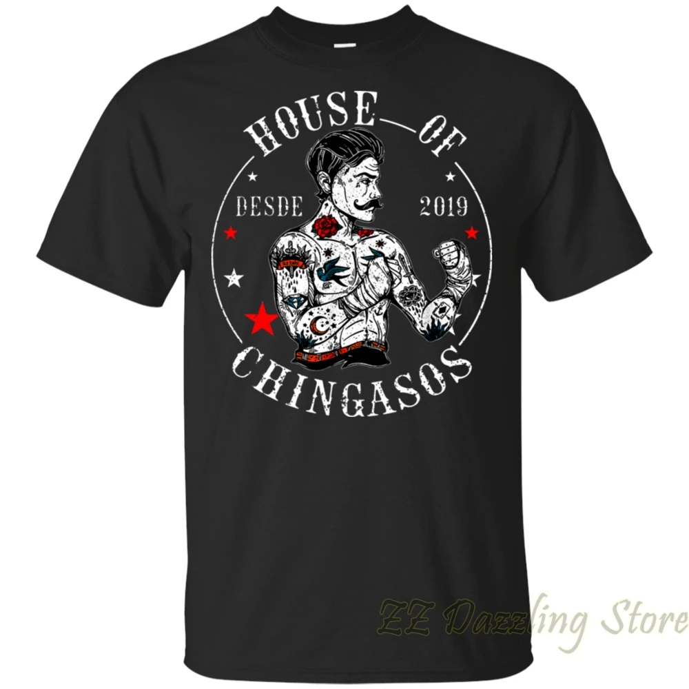House Of Desde chingems, забавная футболка с татуировкой для бокса, Мужская футболка, женские топы, футболки из хлопка, футболки с коротким рукавом
