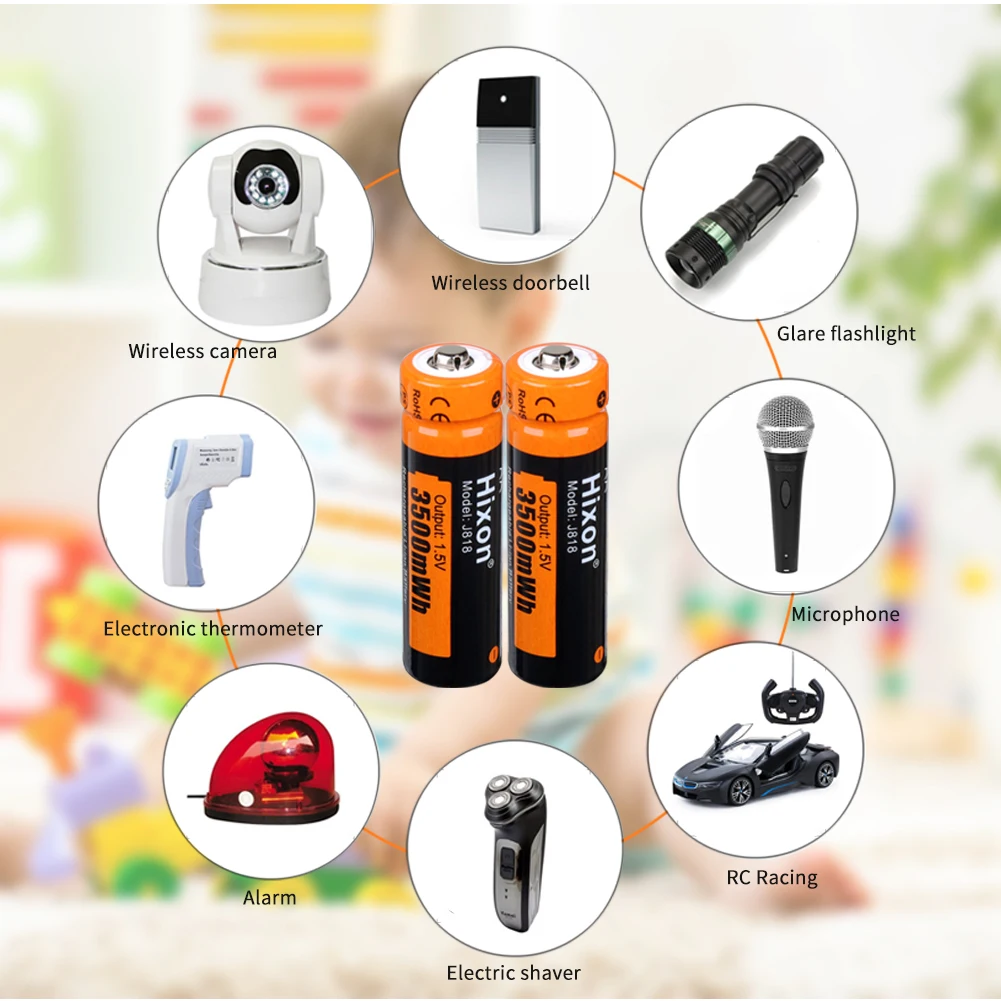 Rechargeable Lithium Batteries Battery Charger 1.5V 3500mWh AA Li-ion Rechargeable Batteries Quick Charger Support Flashlight Fan
