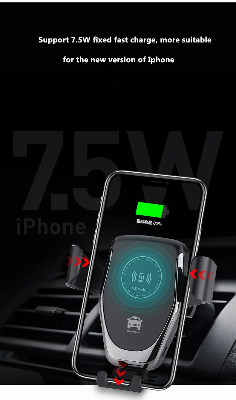 10 Вт Быстрое Qi автомобильное беспроводное зарядное устройство для iPhone XS Max XR samsung S8 S9 S10 автомобильный держатель телефона для Xiaomi huawei usb зарядная подставка