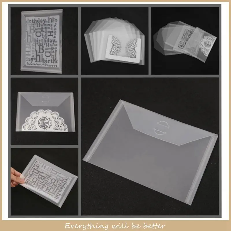 

10-piece Set Transparent Portable Storage Bag Used To Store Dies Stamp Paper Photos Trinkets Bump Template New Card Cover Hot