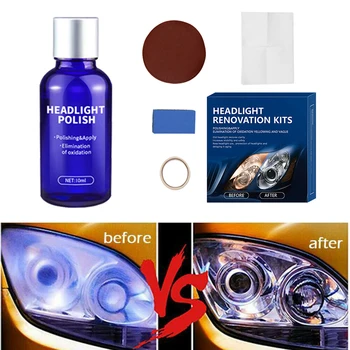 

Car Crystal Plating Refurbishment Repair Tool Yellowing Polishing Agent Tool Set 10ML Repair Fluid With Tape Clean Cloth