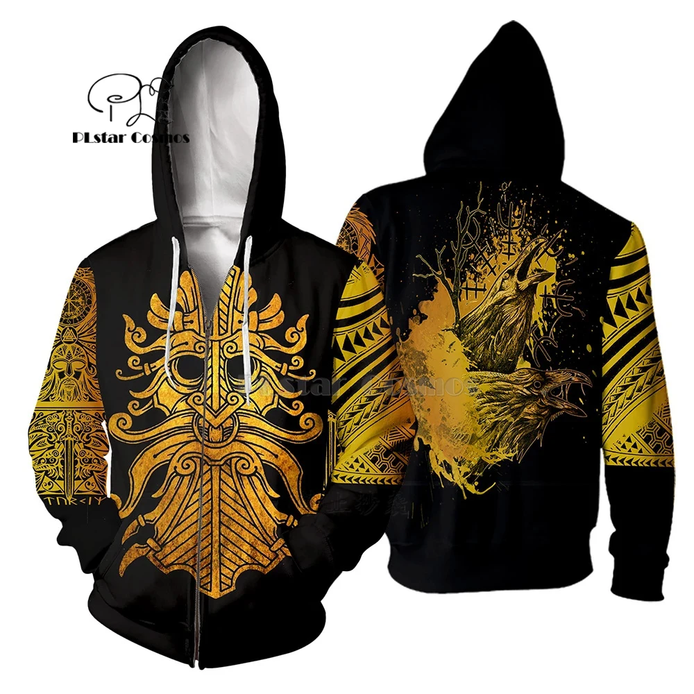 PLstar Cosmos Viking Tattoo 3D напечатанные футболки с 3D принтом Толстовка/молния Мужская Женская Татуировка Орлиного Креста-2