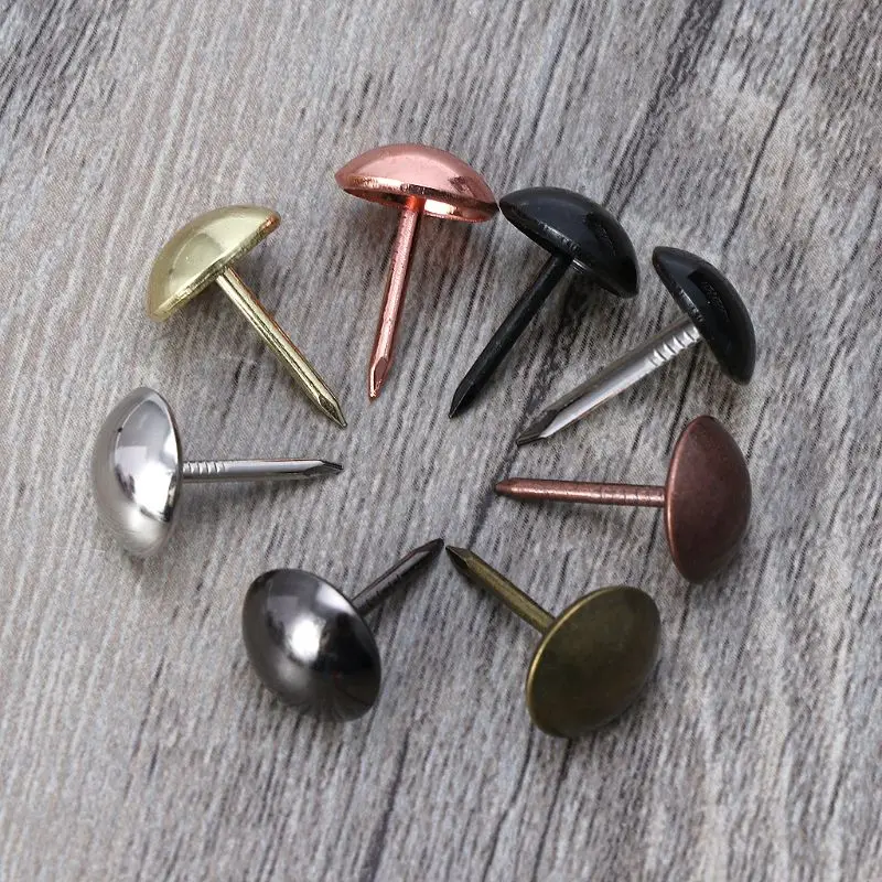 100pcs Antique Brass Upholstery Nails Furniture Tacks Pushpins Hardware Decor Dropshipping