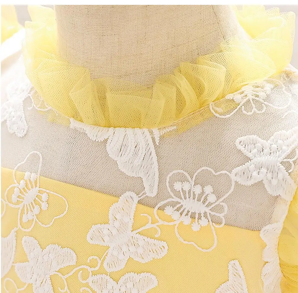 Baby Toddler Girl Dress Lace Butterflies Summer Baptism Princess Vestidos Tutu Dress Infant Kids Clothing For Girls Clothes