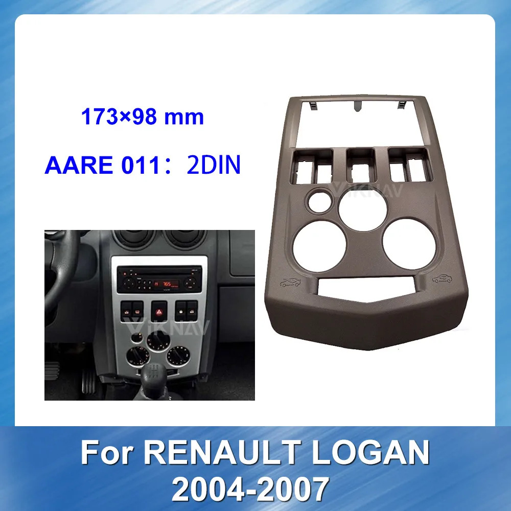 

Radio Fascia For Renault Logan 2004-2007 Car Audio Multimedia Video Player Navigation GPS Interface Frame Bezel DARK SILVER
