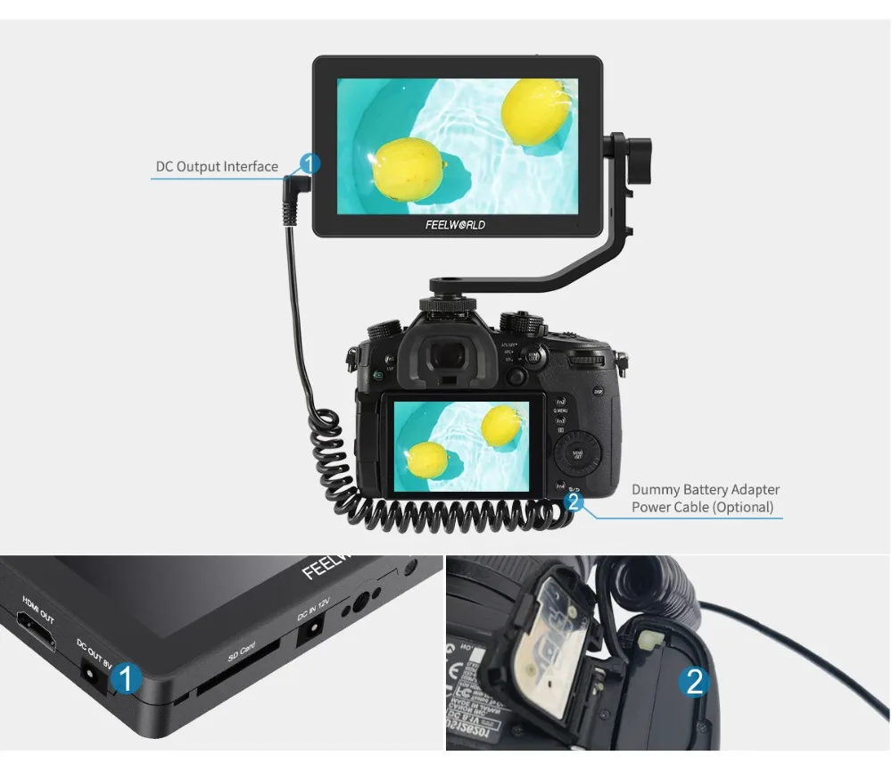 FEELWORLD F6 PLUS 4K Monitor 5.5 Inch on Camera DSLR Field Monitor 3D LUT Touch Screen IPS FHD 1920x1080 Video Camera