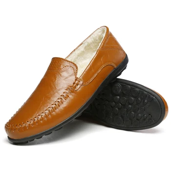 

Men's winter plus cotton leather shoes luxury fashion formal wear leather shoes driving shoes banquet business leather shoes wat