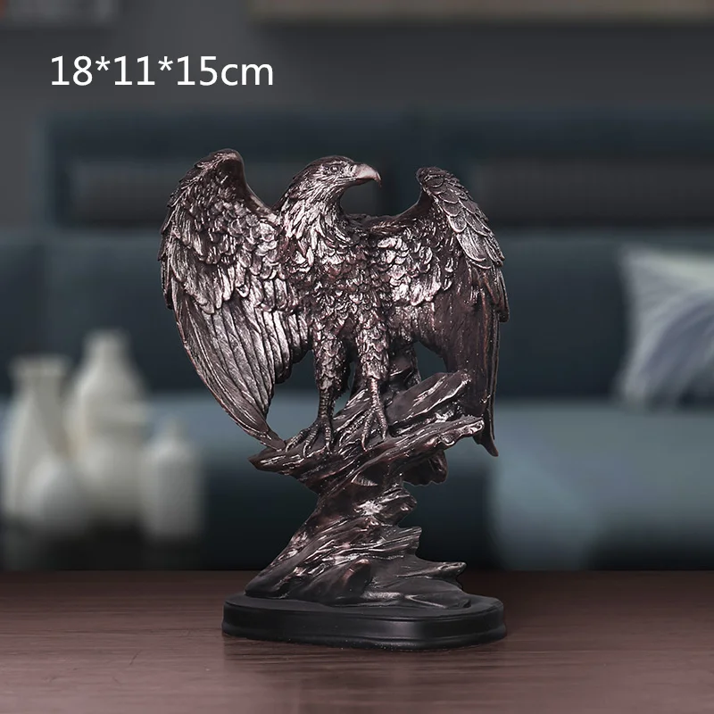 Eagle VILEAD больше размеров смолы полые фигурки животных Имитация меди творческие декоративные украшения офисные мягкие украшения аксессуары - Цвет: Eagle