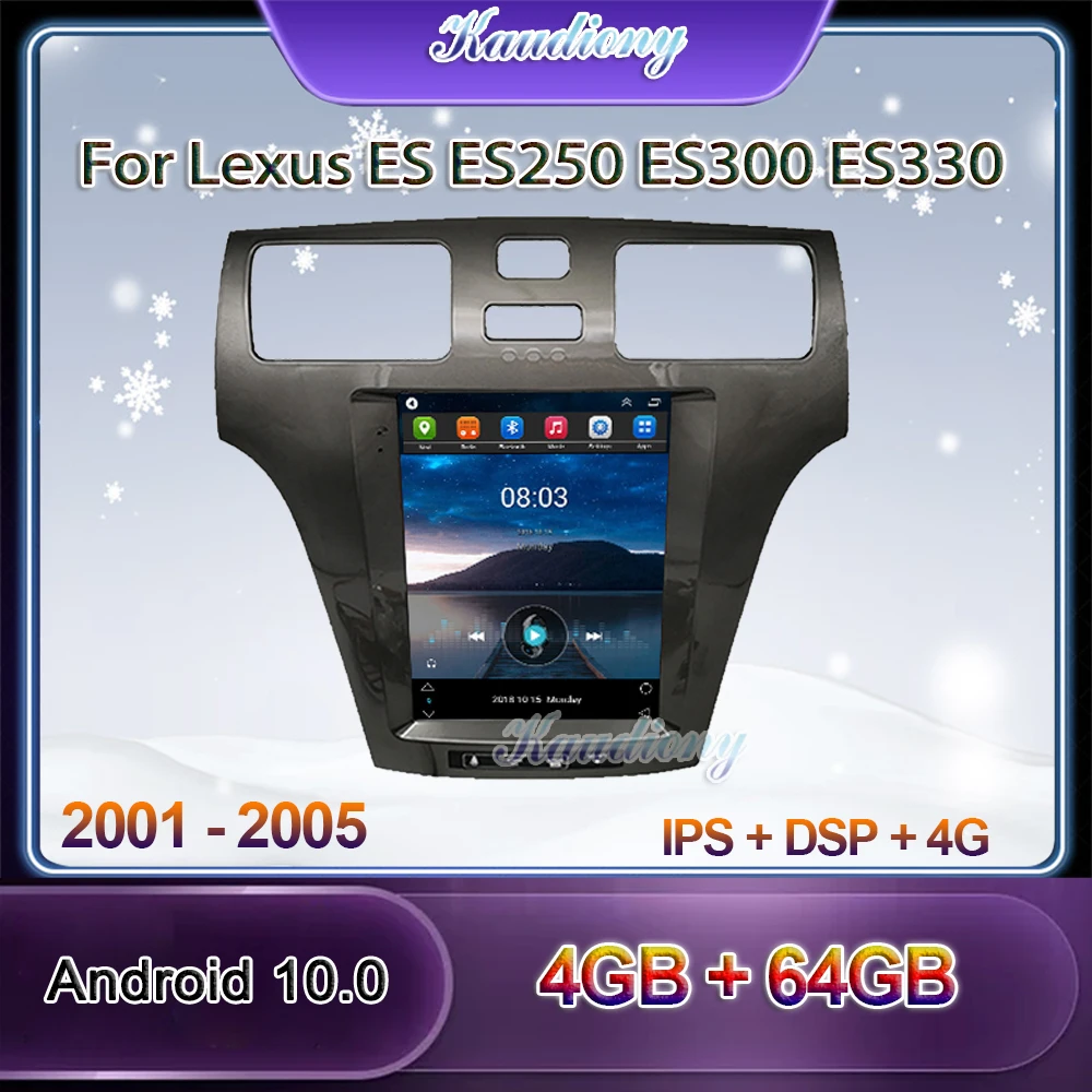 Автомагнитола Kaudiony 10 4 дюйма Android 0 для Lexus ES ES250 ES300 ES330 DVD-плеер GPS-навигация 4G BT |