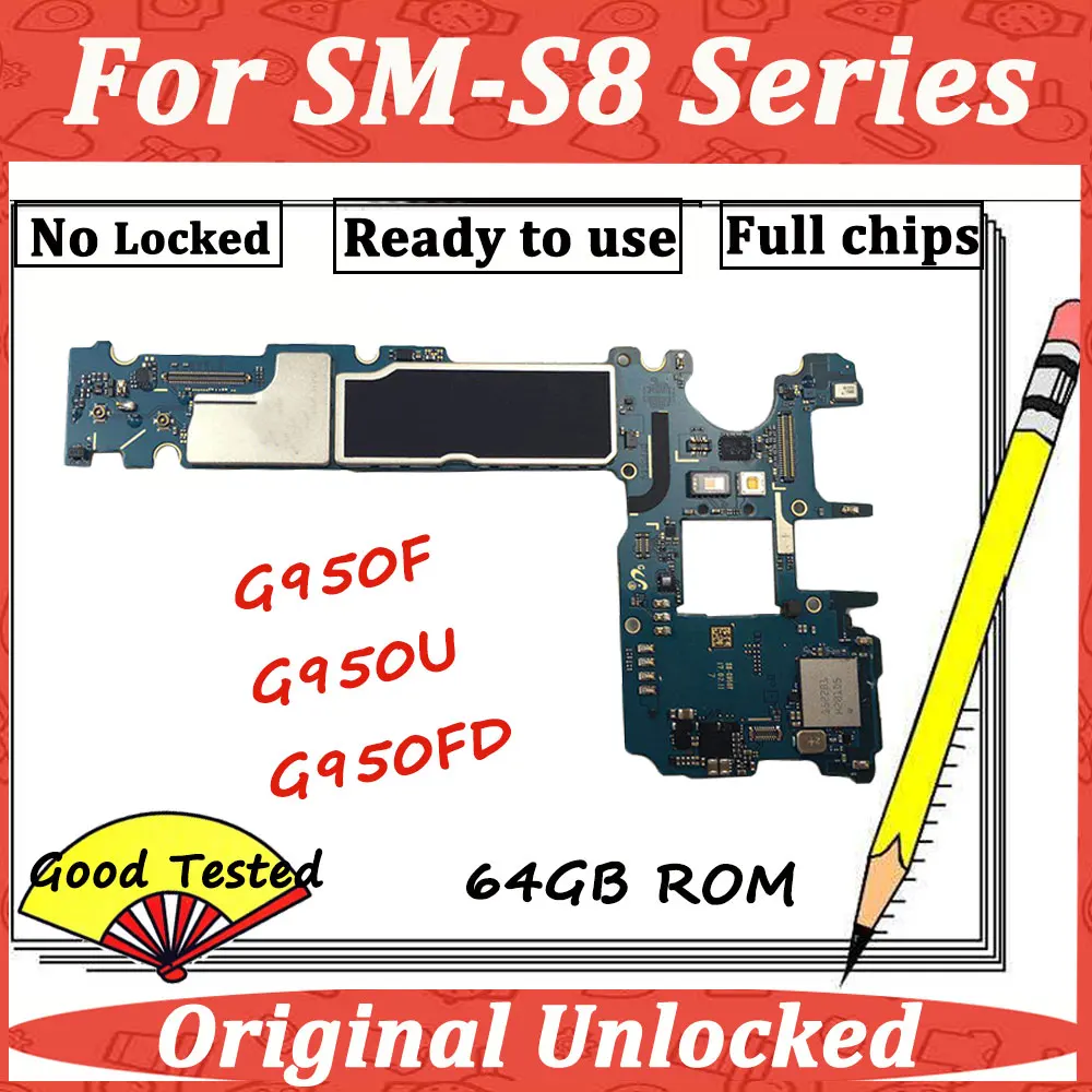 Для samsung Galaxy S8 оригинальная Главная материнская плата G950FD G950F G950U IMEI разблокировка материнская плата логическая плата ОС Android полностью протестирована