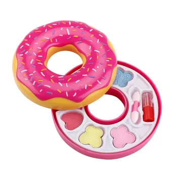 

Kids Spinning Doughnut Box Water Soluble Harmless Cosmetic Set Develop Intelligence Girl Pretend Makeup Kit